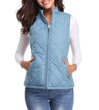 Sabina | Women's Quilted Zip-Front Vest with Stand Collar