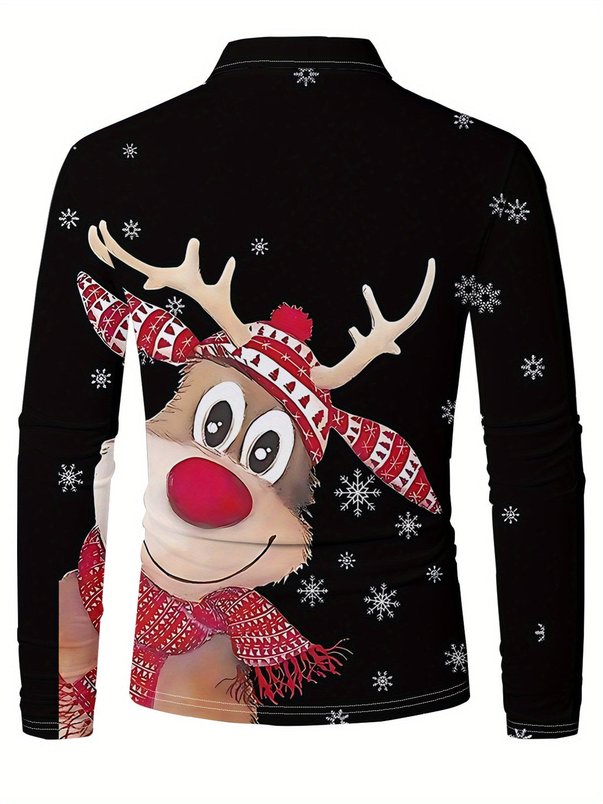 Griffin | Men's Christmas Blouse Geometric Print Button-Up Shirt