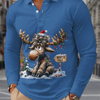 Floris | Men's Reindeer Print Christmas Blouse, Button-Down