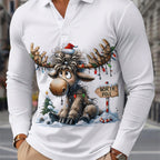 Floris | Men's Reindeer Print Christmas Blouse, Button-Down