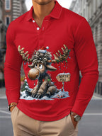 Floris | Men's Reindeer Print Christmas Blouse, Button-Down