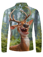 Floris | Men's Reindeer Print Christmas Blouse, Button-Down
