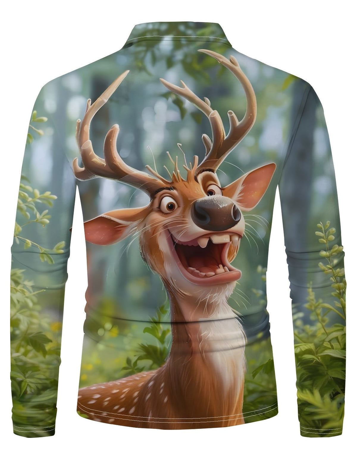 Floris | Men's Reindeer Print Christmas Blouse, Button-Down