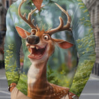 Floris | Men's Reindeer Print Christmas Blouse, Button-Down