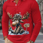Floris | Men's Reindeer Print Christmas Blouse, Button-Down