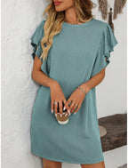 Ruby | Women's Striped A-Line Dress Ruffle Sleeve