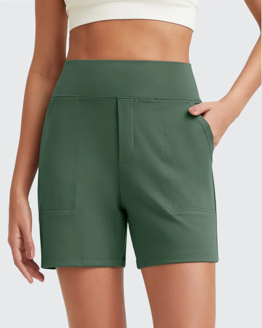 Angelique | Women's High-Waist Bermuda Shorts with Deep Pockets