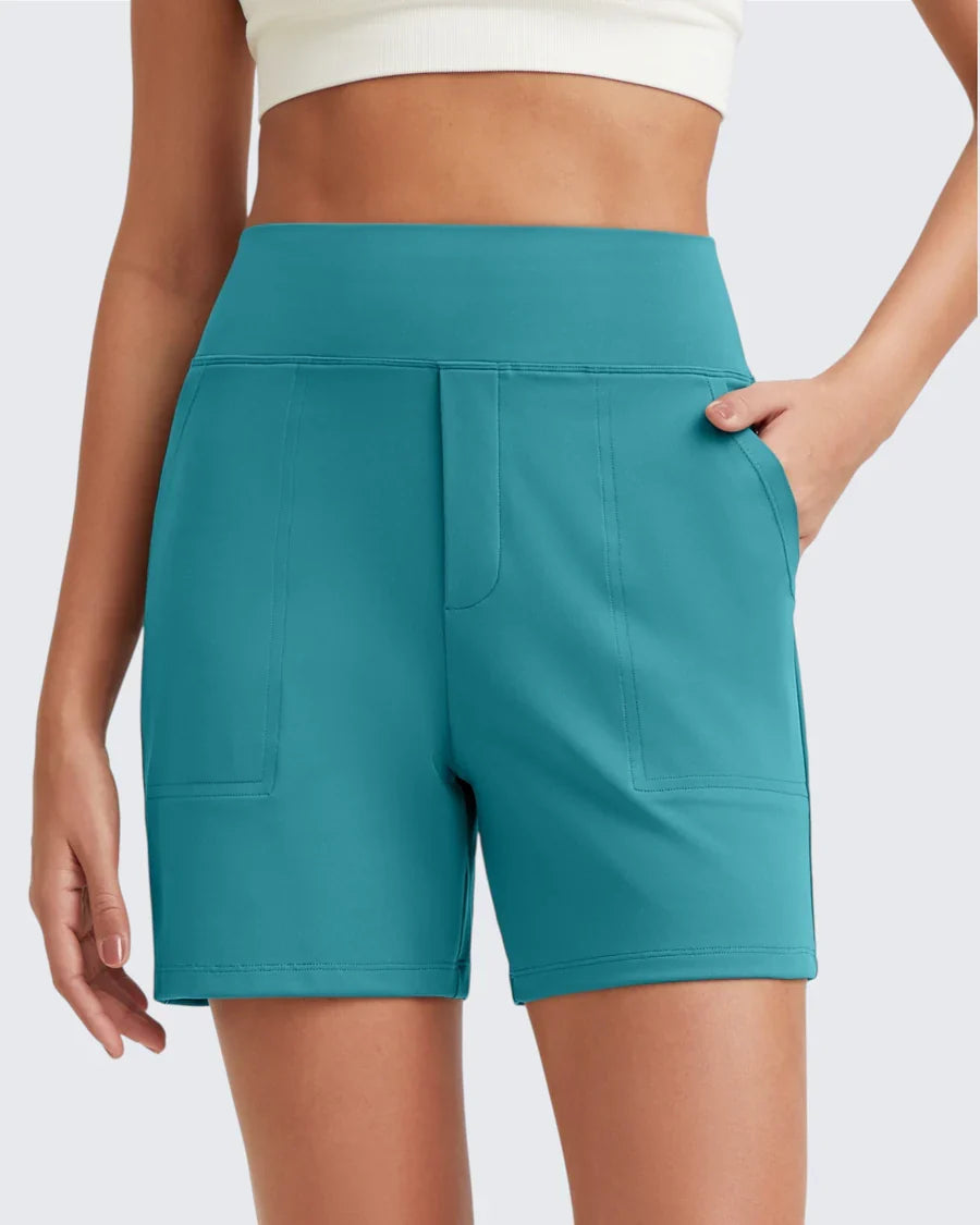 Angelique | Women's High-Waist Bermuda Shorts with Deep Pockets