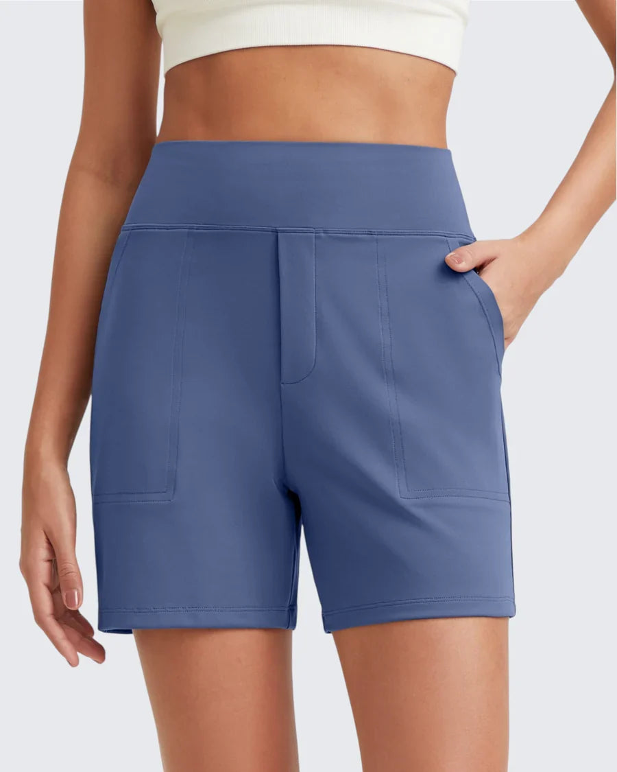Angelique | Women's High-Waist Bermuda Shorts with Deep Pockets