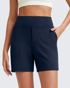 Angelique | Women's High-Waist Bermuda Shorts with Deep Pockets