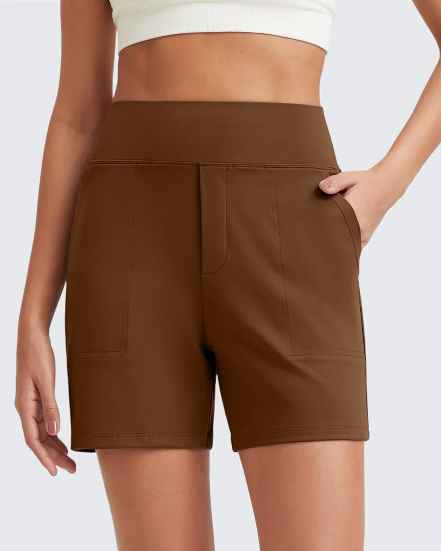 Angelique | Women's High-Waist Bermuda Shorts with Deep Pockets