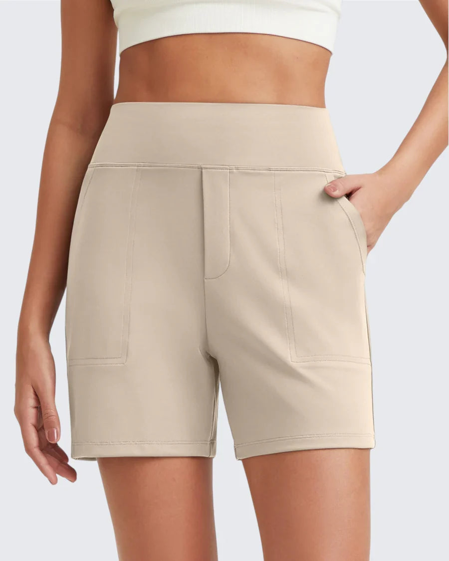 Angelique | Women's High-Waist Bermuda Shorts with Deep Pockets