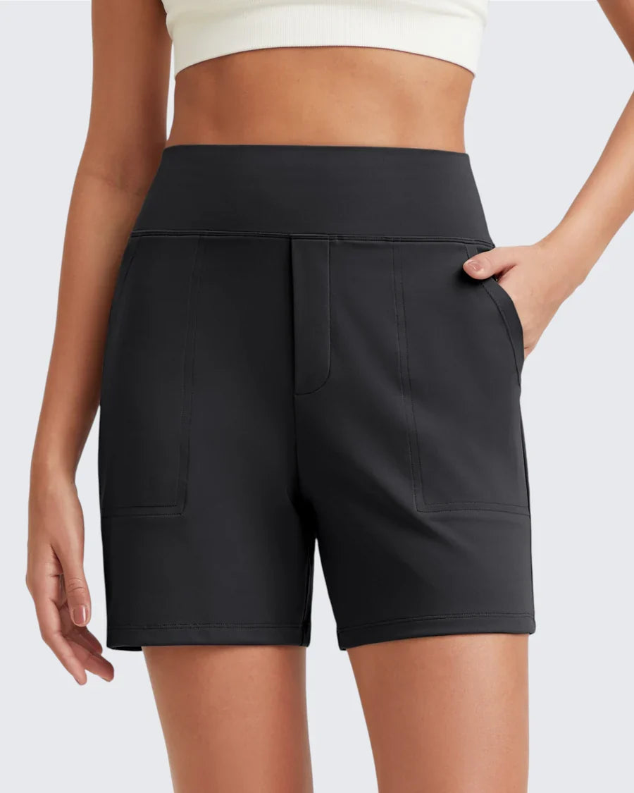 Angelique | Women's High-Waist Bermuda Shorts with Deep Pockets