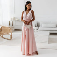 Katherine | Women's Wrap V-Neck Maxi Dress with Tie Waist