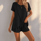 Isla | Women's Tulip-Hem Crossover Top and Shorts Set