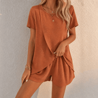 Isla | Women's Tulip-Hem Crossover Top and Shorts Set
