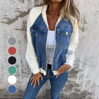 Arabella | Women's Zip-Up Patchwork Denim Jacket