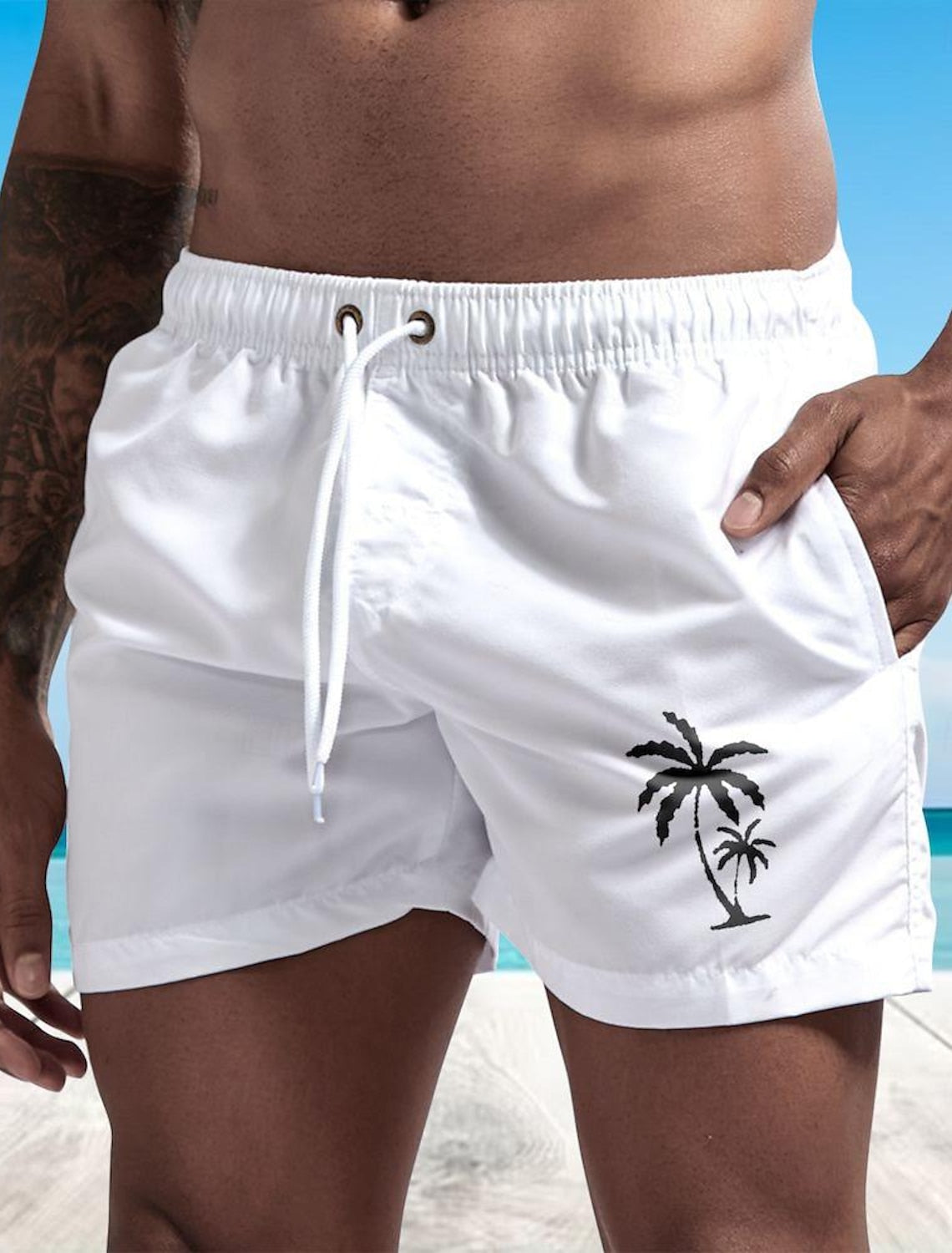 Wilco | Men's Palm Tree Print Drawstring Boardshorts