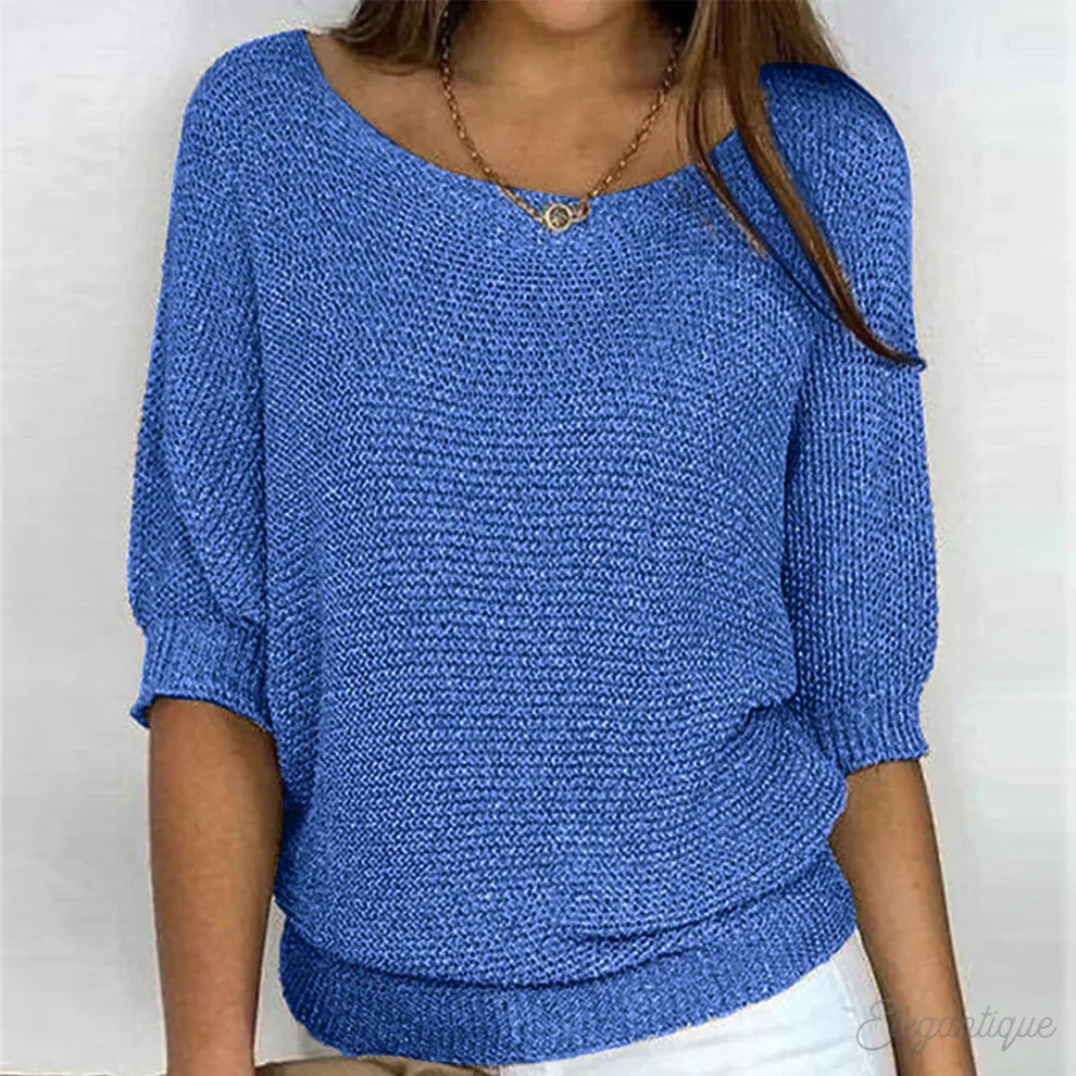 Asta | Women's Round Neck Ribbed Knit Top