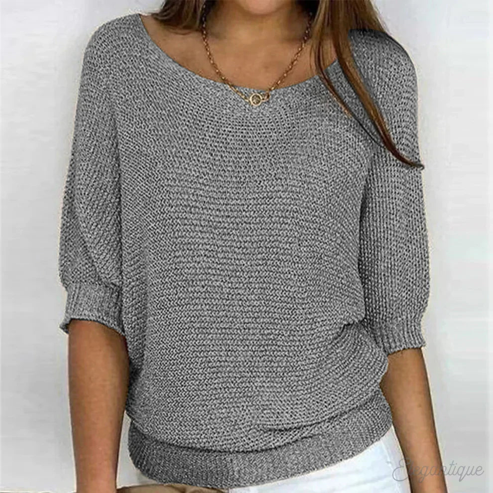 Asta | Women's Round Neck Ribbed Knit Top