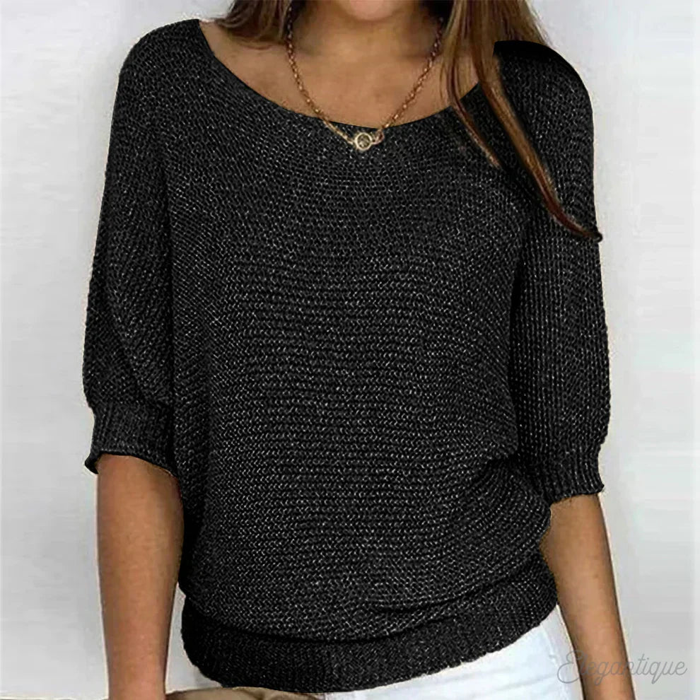 Asta | Women's Round Neck Ribbed Knit Top