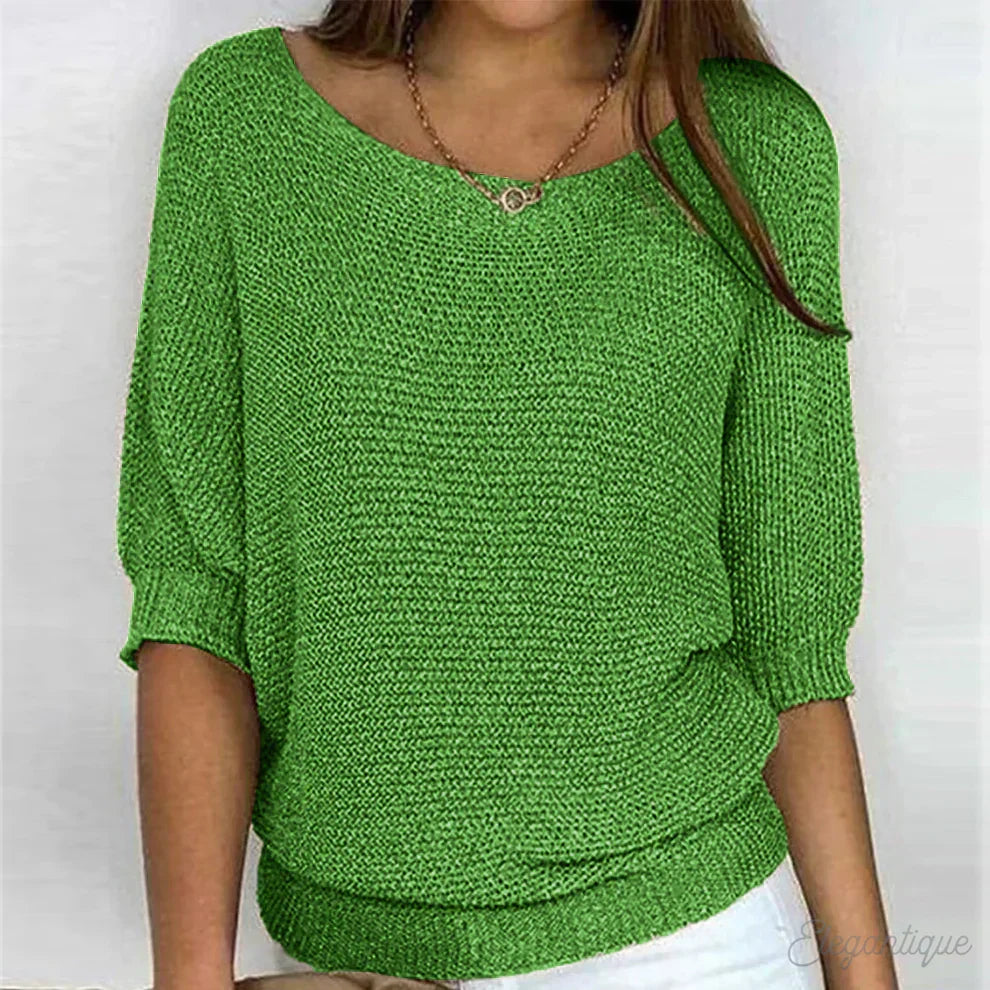 Asta | Women's Round Neck Ribbed Knit Top
