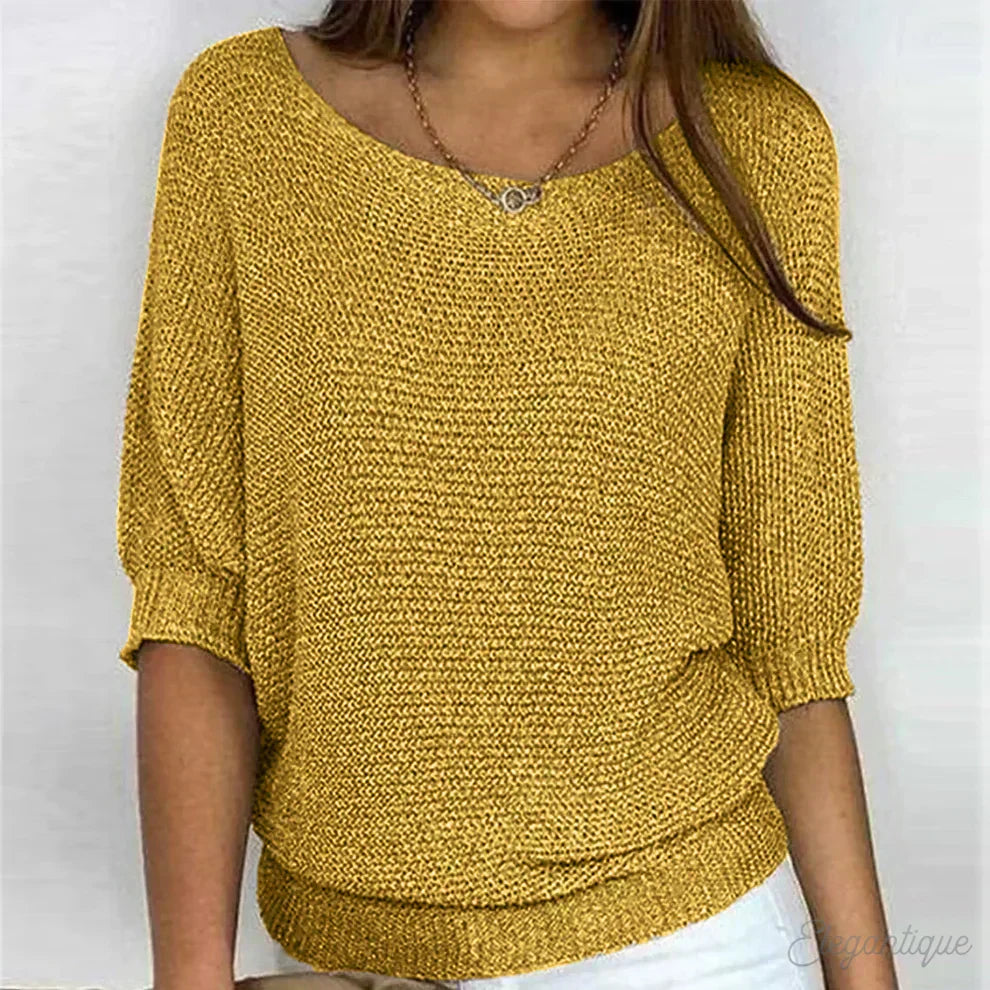 Asta | Women's Round Neck Ribbed Knit Top