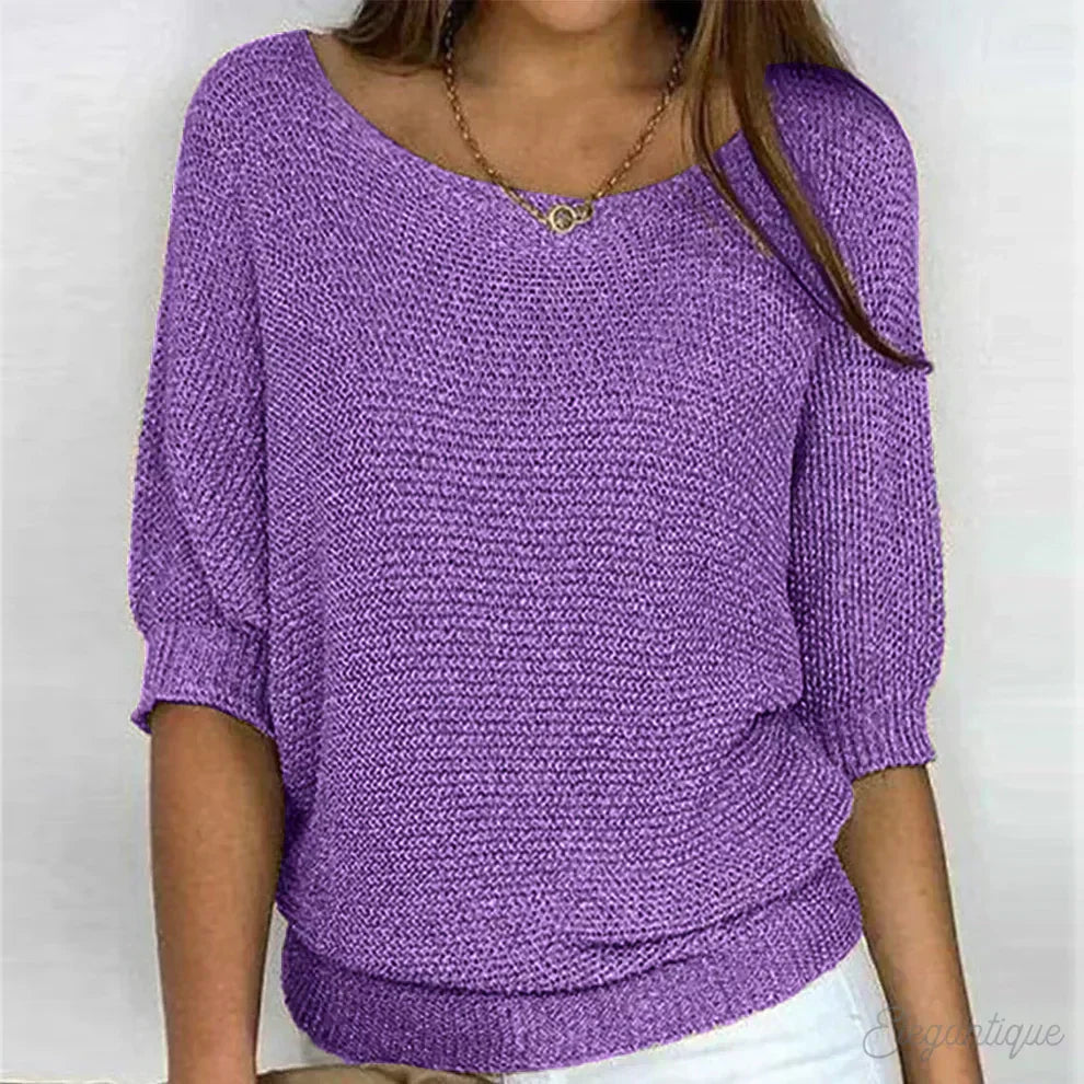 Asta | Women's Round Neck Ribbed Knit Top