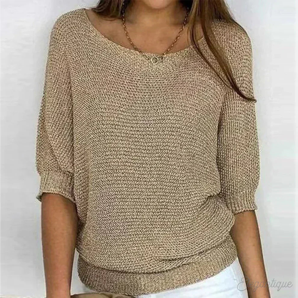 Asta | Women's Round Neck Ribbed Knit Top