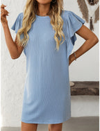 Ruby | Women's Striped A-Line Dress Ruffle Sleeve