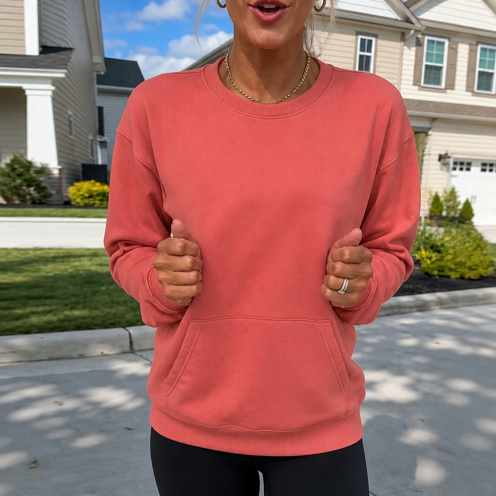 Sienna | Women's Oversized Kangaroo Pocket Crewneck Sweatshirt