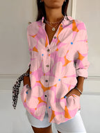 Maja | Women's Printed V-Neck Relaxed-Fit Shirt