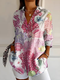 Maja | Women's Printed V-Neck Relaxed-Fit Blouse