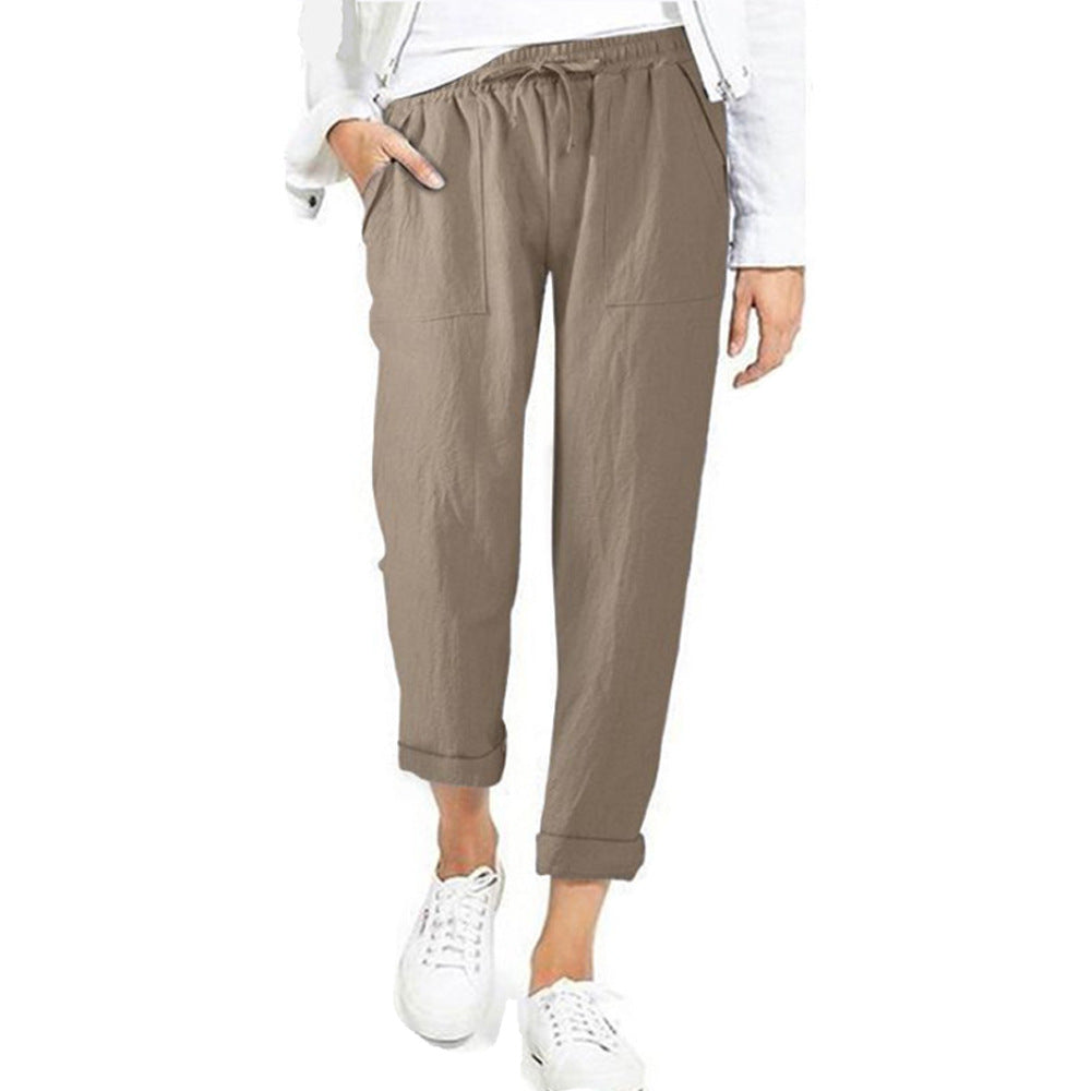 Nadia | Women's Elastic Waist Wide-Leg Summer Trousers
