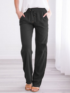 Nadia | Women's Elastic Waist Wide-Leg Summer Trousers