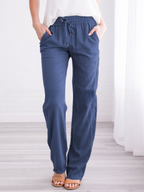 Nadia | Women's Elastic Waist Wide-Leg Summer Trousers