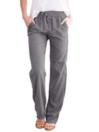 Nadia | Women's Elastic Waist Wide-Leg Summer Trousers