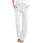 Nadia | Women's Elastic Waist Wide-Leg Summer Trousers