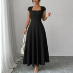 Nynke | Women's Square-Neck A-Line Midi Dress
