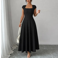 Nynke | Women's Square-Neck A-Line Midi Dress
