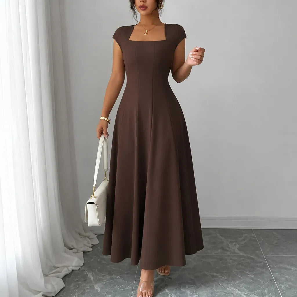 Nynke | Women's Square-Neck A-Line Midi Dress