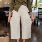 Laila | Women's Wide-Leg Cropped Pants with Pockets