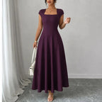 Nynke | Women's Square-Neck A-Line Midi Dress