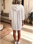Viola | Women's Quarter-Zip Hooded Mini Dress