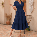 Laurence | Women's Tiered V-Neck Summer Maxi Dress