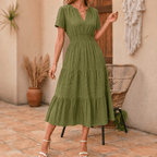Laurence | Women's Tiered V-Neck Summer Maxi Dress