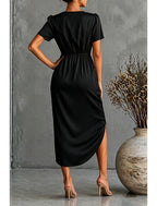 Zofia | Women's Wrap V-Neck Cocktail Dress with Tulip Hem