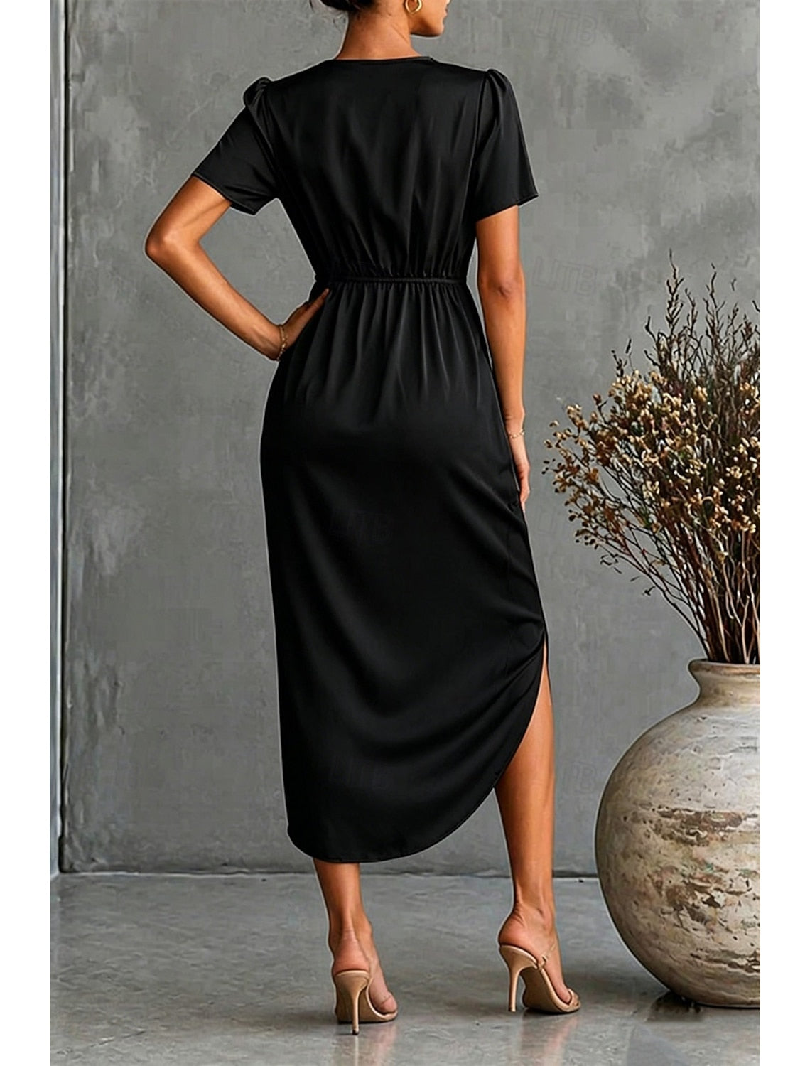 Zofia | Women's Wrap V-Neck Cocktail Dress with Tulip Hem