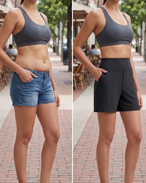 Angelique | Women's High-Waist Bermuda Shorts with Deep Pockets