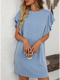 Ruby | Women's Striped A-Line Dress Ruffle Sleeve